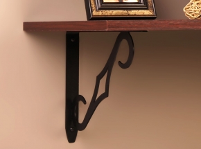 0090 Colonial Style Decorative Shelf Bracket, Black Finish