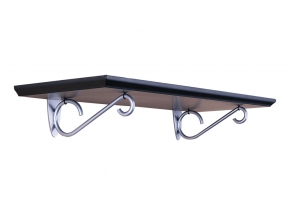 0146 Teardrop Scroll Style Decorative Shelf Bracket, Satin Nickel Finish