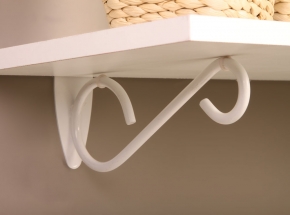 0146 Teardrop Scroll Style Decorative Shelf Bracket, White Finish