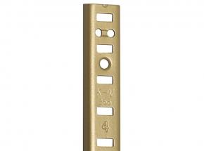 255 Series Aluminum Standard for Mortise-Mount Pilaster Shelving System, Brass Finish