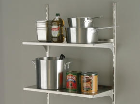 Shelving System Built with 87/186/187 Series Super-Duty Stainless Steel Standards and Brackets
