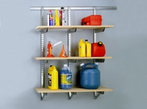 FAST-MOUNT Heavy-Duty Adjustable Shelving System Built Using Hang-Trak Hang Rail