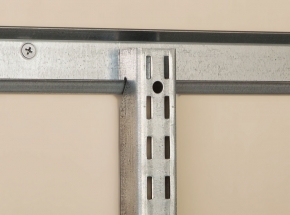 BK-0100 FAST-MOUNT Wall Standard Mounted to 0111 Hang-Trak Hang Rail