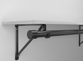 Closet-Pro RP-0044 Fixed Shelf & Rod Bracket, Black
