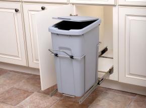 SCB10-1-35PT Bottom-Mount Single-Bin Unit, 35-qt Platinum Bin/Frosted Nickel Wire with integrated handle