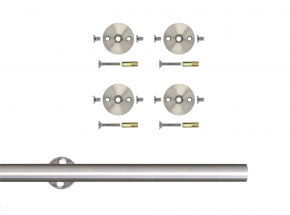 SS-RR-65-A Stainless Steel Round Rail with Mounting Brackets